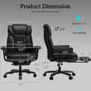 Big and Tall Office Chair, High Back Reclining Offices Desk Chairs with Wide Seat, Arms, Footrest, Office Chair