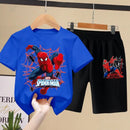 Disney Children's T-shirts Set Aoger Spiderman Boys Summer Trend Baby Short Sleeve Shorts Two-piece Set Kids Outfits