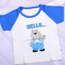 Summer Children Boys' Short Sleeved Suit Cartoon Hello Bear Print Cotton Short Sleeved Top Shorts 2pcs Set Boy Kids Pyjamas Suit