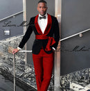 Black Velvet Jacket Men's 3 Piece Suit Wedding Groom Tuxedo 2024 Fashion Customized Men's Clothes Elegant