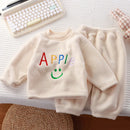 Winter Flannel Kids Sets Solid Warm Children Pajamas Sets Homewear Two-piece Set for Baby Boys Girls Kids Boutique Clothes
