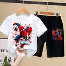Disney Children's T-shirts Set Aoger Spiderman Boys Summer Trend Baby Short Sleeve Shorts Two-piece Set Kids Outfits