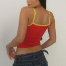 2024 Espana Letter Y2k Printed Red Camisole Retro Street T-shirt Fashion Summer Slim Women's Casual Crop Tops Cut Tank Tops