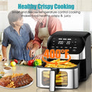 Air Fryer 6.2 QT Large Capacity Oilless Hot Air Fryers Oven 1500W Healthy Cooker with 10 Presets, Digital LCD Touch Screen