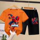 Disney Children's T-shirts Set Aoger Spiderman Boys Summer Trend Baby Short Sleeve Shorts Two-piece Set Kids Outfits