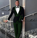 Black Velvet Jacket Men's 3 Piece Suit Wedding Groom Tuxedo 2024 Fashion Customized Men's Clothes Elegant