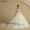 BEPEITHY Customized Beading Princess Wedding Dresses 2024 For Bride Off Shoulder Sleeveless Women Glitter Ball Bridal Gown