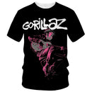 New fashion cartoon Gorillaz 3D printed T-shirt men's and women's casual hip-hop short-sleeved Harajuku style street T-shirt top