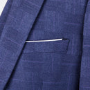 Blue Men's Plaid Blazer Jacket and Vest with Pants, Gray & Burgundy Available, Asian Size Mens Three Piece Set
