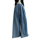 2024 Autumn New Loose-Fit Plus Size Women's Jeans Slimming Wide-Leg Ground-Length Simple Style Casual Ladies Pants