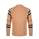 Autumn and Winter Men's Sweater Knitted Pullover New Soft Warm Striped Checker Round Neck Sweater Casual Fashion Men Clothing