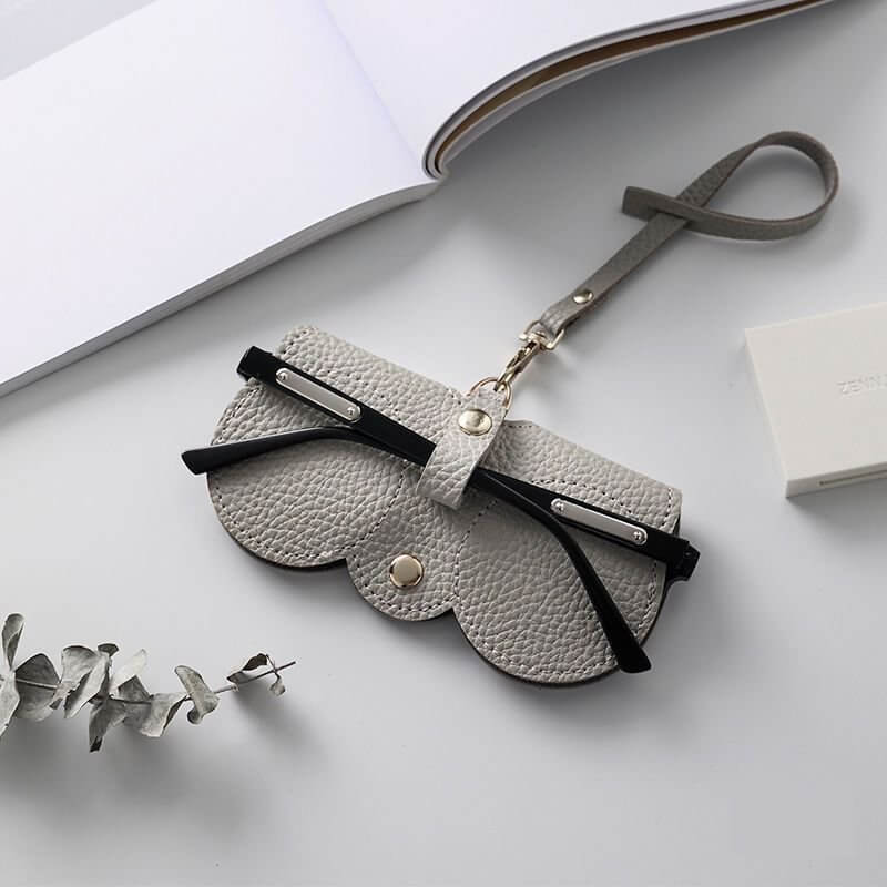 High-End Leather Portable Sunglasses and Reading Glasses Case