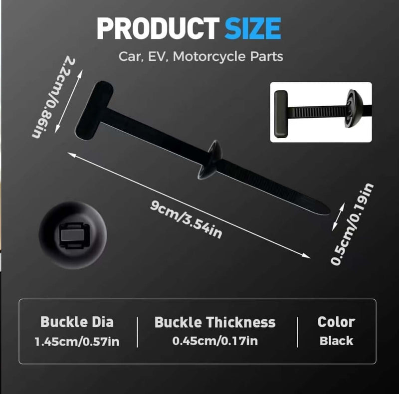 MechaFix Ultra™ Releasable Cable Ties - Heavy-Duty Multi-Size for Vehicle & Pipe Systems