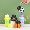 Creative Collapsible Water Bottle | Kids' Impact-Resistant Sports Flask | Silicone Soccer & Basketball Cycling Cup