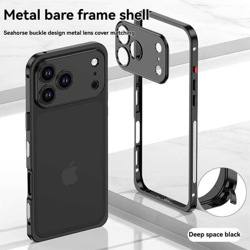 Metal Corner Bumper Phone Case for iPhone 17 Pro Max – Shockproof Luxury Protective Cover