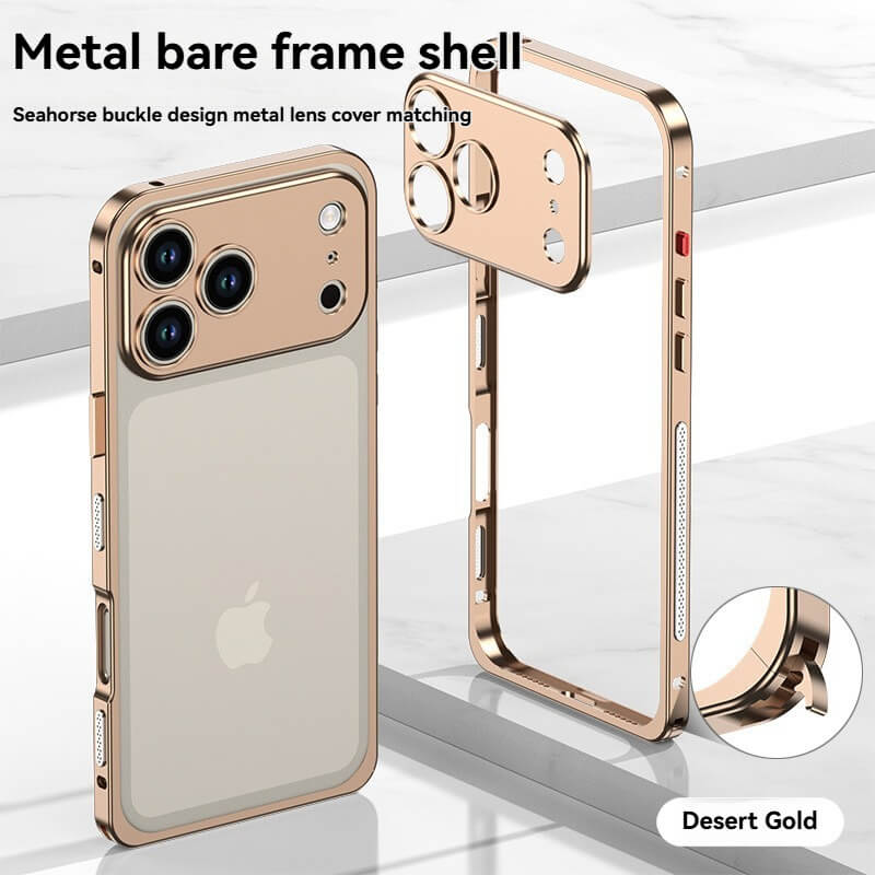 Metal Corner Bumper Phone Case for iPhone 17 Pro Max – Shockproof Luxury Protective Cover