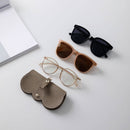High-End Leather Portable Sunglasses and Reading Glasses Case