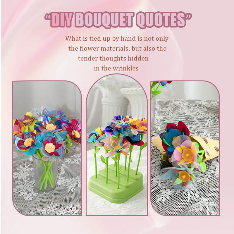 Creative DIY Flower Bouquet Kit - Colorful Handmade Flower Arranging Toy Birthday Gift