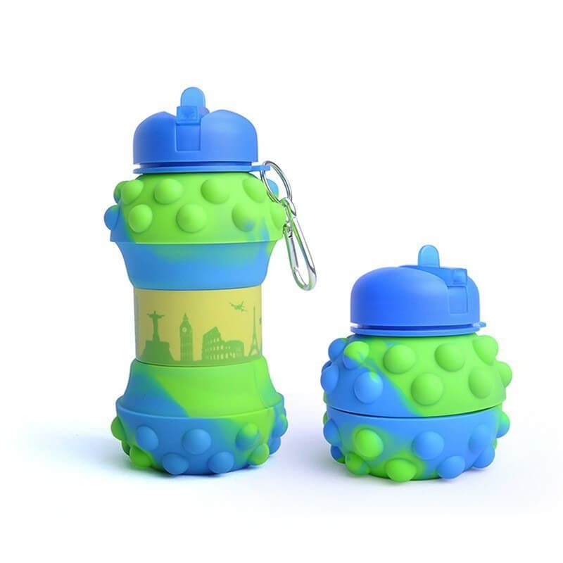 Creative Collapsible Water Bottle | Kids' Impact-Resistant Sports Flask | Silicone Soccer & Basketball Cycling Cup