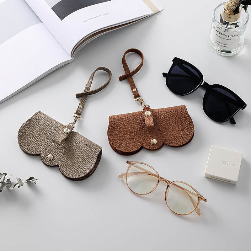 High-End Leather Portable Sunglasses and Reading Glasses Case