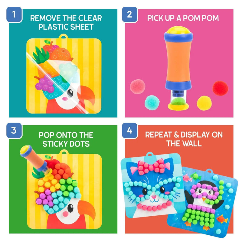 Pom Pom Arts & Crafts Kit – Mess-Free DIY Creativity for Kids 5+