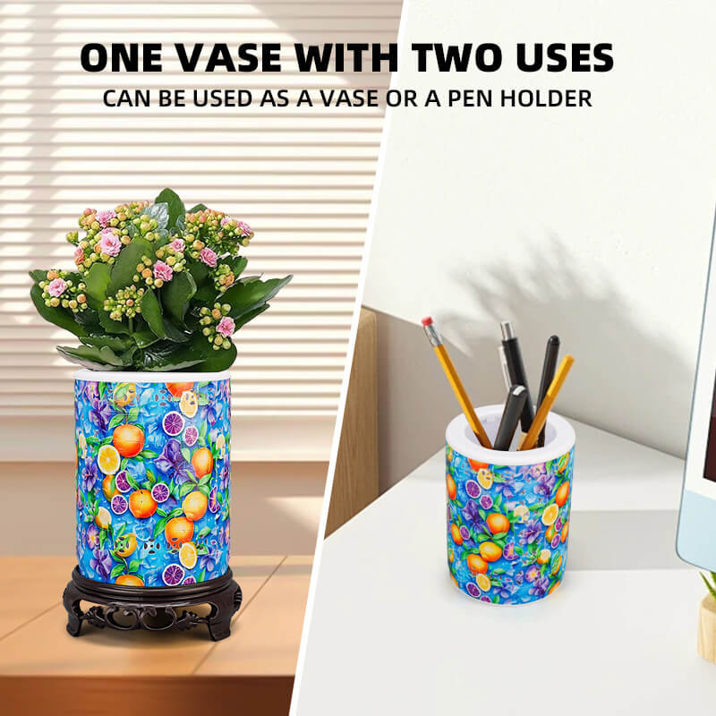 3D Puzzle Jar with Wooden Lid – 96 Pieces Pen & Utensil Holder