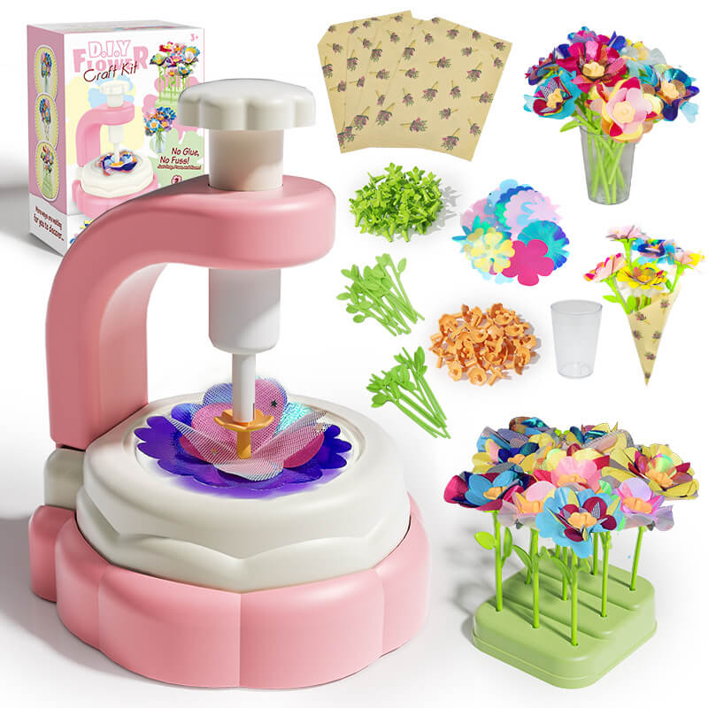 Creative DIY Flower Bouquet Kit - Colorful Handmade Flower Arranging Toy Birthday Gift