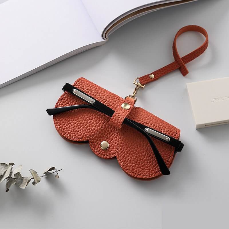 High-End Leather Portable Sunglasses and Reading Glasses Case