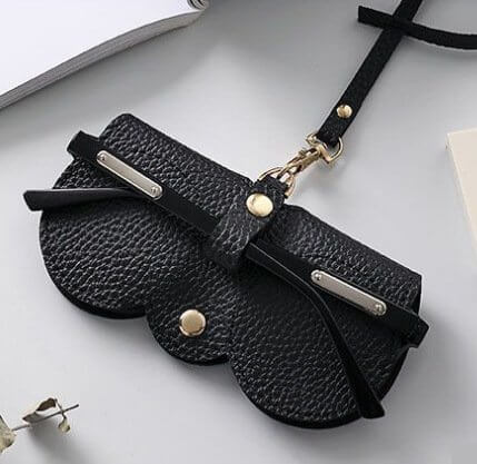 High-End Leather Portable Sunglasses and Reading Glasses Case