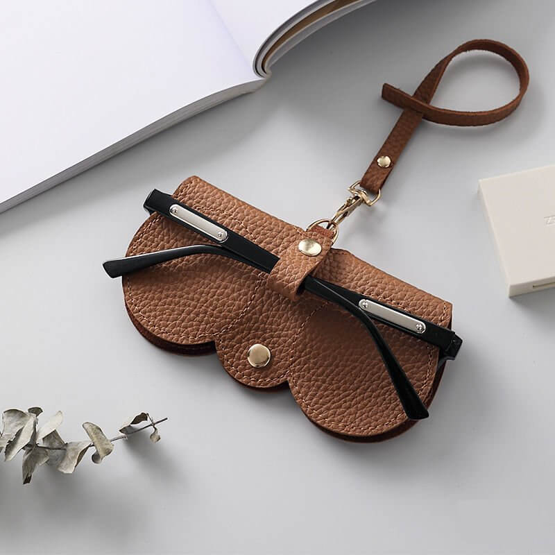 High-End Leather Portable Sunglasses and Reading Glasses Case