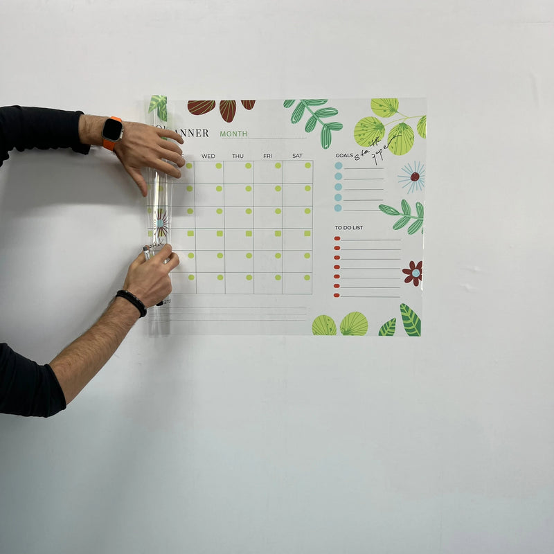 Attractive Reusable Monthly Planner Organizer Dry-Erase Whiteboard Wet/Dry Magnetic Glass Metal Wood Pet Board