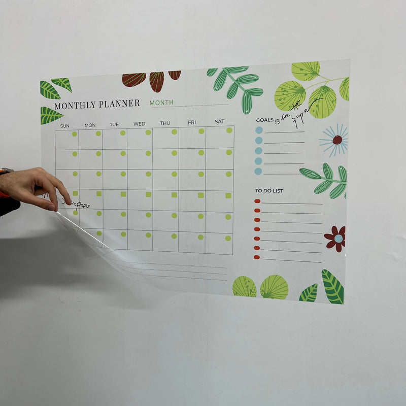 Attractive Reusable Monthly Planner Organizer Dry-Erase Whiteboard Wet/Dry Magnetic Glass Metal Wood Pet Board