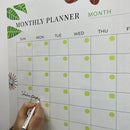 Attractive Reusable Monthly Planner Organizer Dry-Erase Whiteboard Wet/Dry Magnetic Glass Metal Wood Pet Board