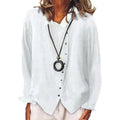 Solid Color Casual Shirts Women Autumn Long Sleeve Linen Shirts for Women Tunic Top Ladies Shirts blusa feminina рубашка женская