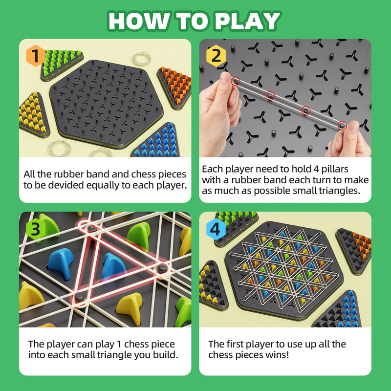 Chain Triangle-The Essential Classic Rubber Band Game for Family Parties