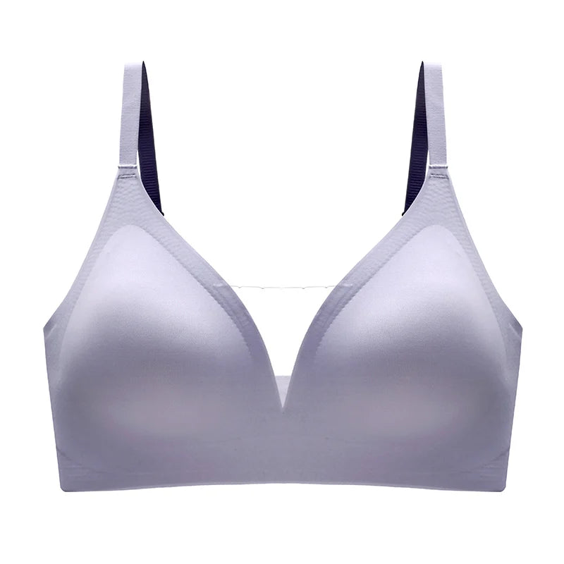 Latex Seamless Underwear Women No Steel Ring Lace Tube Top Gathered Sports Pure Color Bra Breastfeeding Anti-sagging Bra