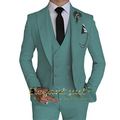 Men's Khaki Formal 3 Piece Groomsmen Wedding Elegant Tuxedo Suit with Fitted Lapel (blazer + vest + pants)