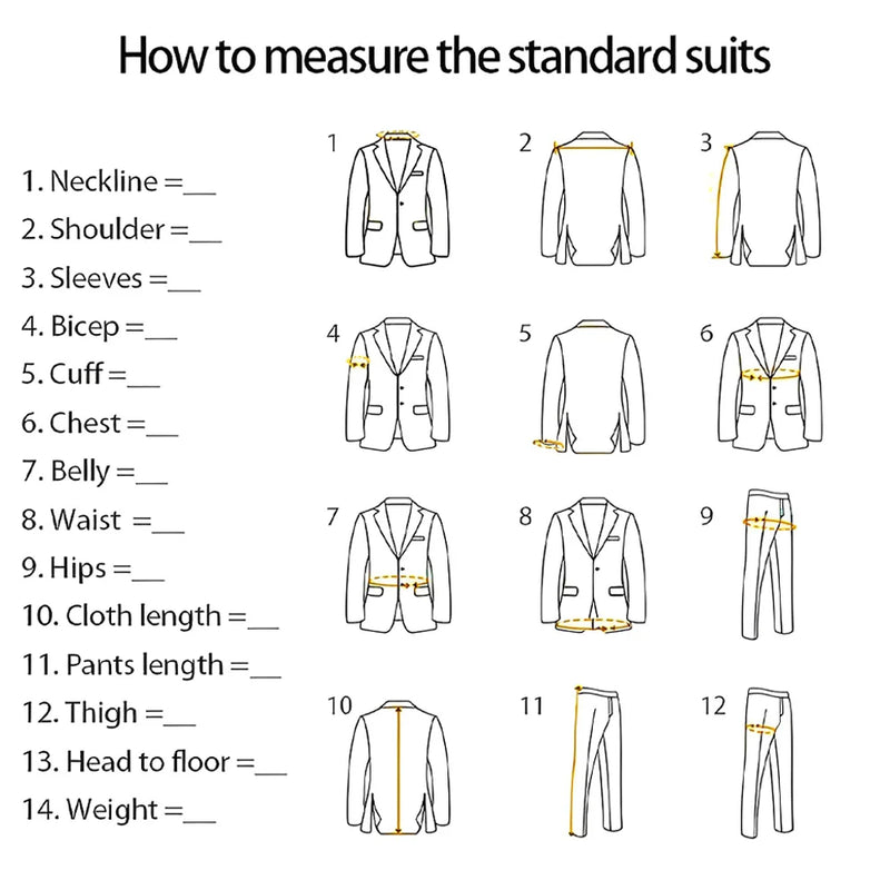 Customized men's wedding party formal occasion dress suit (jacket + vest + trousers) men's long jacket and trousers 3-piece set