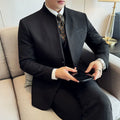 Korean Style Men's Suit Set Slim Fit Business Suit Wool Blazer Two-piece set Elegant Social Formal Men's Clothing 5XL-M