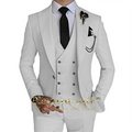 Men's Khaki Formal 3 Piece Groomsmen Wedding Elegant Tuxedo Suit with Fitted Lapel (blazer + vest + pants)