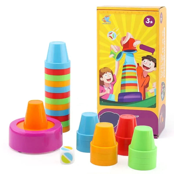 Color Stacking Matching Game - A Family Board Game for Gatherings | Suitable for Kids, Teens, and Adults Ages 6+ | 2-Player Fun, Perfect Party Gift