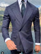 Double Breasted Men's Suit Wide Peak Lapel Wedding Grooms Tuxedos 2 Pieces Business Men Suits