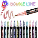36-Color Metallic Double Line Marker Set – Fun & Creative Art Pens for Kids