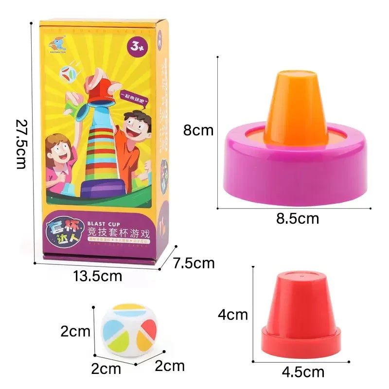 Color Stacking Matching Game - A Family Board Game for Gatherings | Suitable for Kids, Teens, and Adults Ages 6+ | 2-Player Fun, Perfect Party Gift