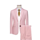 Asian Size Slim Men's Suit Two Piece, Asian Size Jacket and Trousers, Black, Pink, Coffee Colors Available, Blazer with Pants