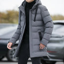 New Male Winter Warm Long Outwear Hooded Thicken Mid-length Hooded For Men Warm Coat Winter Puffer Jacket Fashion Parka Overcoat