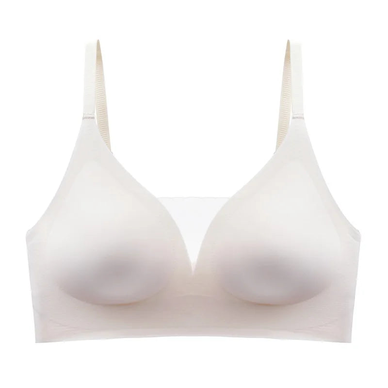 Latex Seamless Underwear Women No Steel Ring Lace Tube Top Gathered Sports Pure Color Bra Breastfeeding Anti-sagging Bra