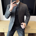 Korean Style Men's Suit Set Slim Fit Business Suit Wool Blazer Two-piece set Elegant Social Formal Men's Clothing 5XL-M