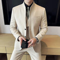 Korean Style Men's Suit Set Slim Fit Business Suit Wool Blazer Two-piece set Elegant Social Formal Men's Clothing 5XL-M