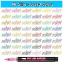 36-Color Metallic Double Line Marker Set – Fun & Creative Art Pens for Kids